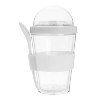 Чашка с ложкой Bircher, цвет белый - AP800397-01- Фото №1