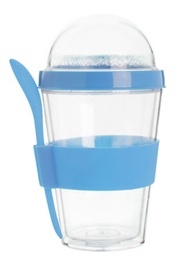 Чашка з ложкою Bircher, колір синій - AP800397-06- Фото №1