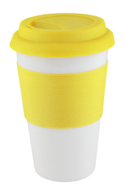 Кружка с силиконовым держателем Soft Touch, цвет желтый - AP803420-02- Фото №1