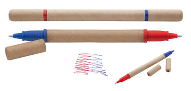 Эко ручка с двумя стержнями Lippo, цвет натуральный - AP805962- Фото №1