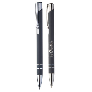 Ручка шариковая  Runnel, цвет темно-серый, светло-серый - AP805989-77- Фото №1