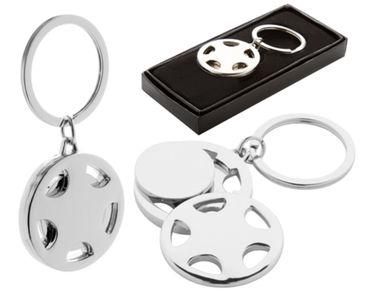 Брелок для ключів Dromo, колір сріблястий - AP810736- Фото №1