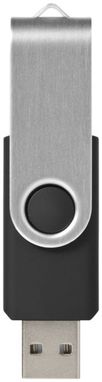 Флешка 8 Gb з поворотним механізмом, з пластиковим корпусом і металевою скобою, сріблясто-чорна - 170707-10-8- Фото №2