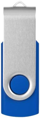 Флешка 8 Gb с поворотным механизмом, с пластиковым корпусом и металлической скобой, серебристо-синяя - 170708-04-8- Фото №3