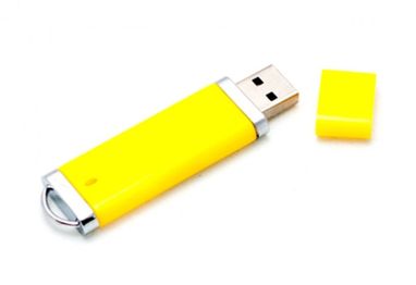 Флешка 4 Gb з пластику та металу, жовта, з ковпачком - 170701-08-4- Фото №2