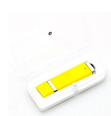 Флешка 4 Gb з пластику та металу, жовта, з ковпачком - 170701-08-4- Фото №3