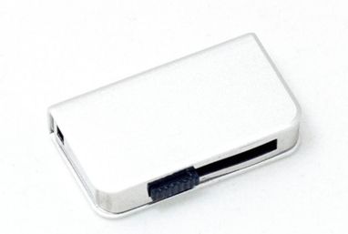 Міні-флешка 16 Гб, з висувним механізмом, срібляста - 170735-17-16- Фото №2