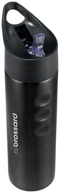 Стальная спортивная бутылка Trixie, цвет сплошной черный - 10046400- Фото №2