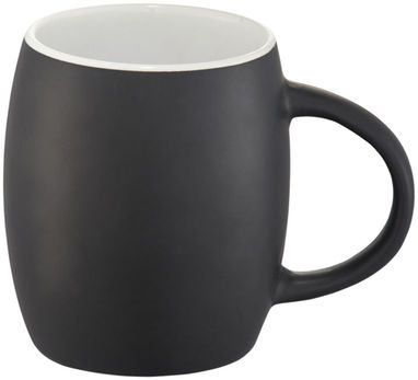 Керамическая чашка Hearth с деревянной крышкой/костером, цвет сплошной черный, белый - 10046600- Фото №3
