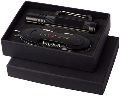 Подарунковий набір Ranger з ліхтариком і ножем, колір суцільний чорний - 10449200- Фото №2