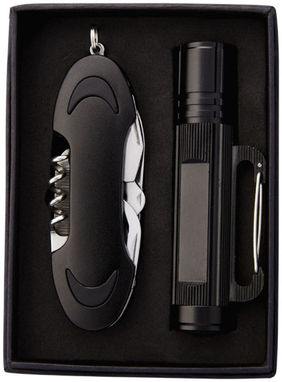 Подарочный набор Ranger с фонариком и ножом, цвет сплошной черный - 10449200- Фото №3