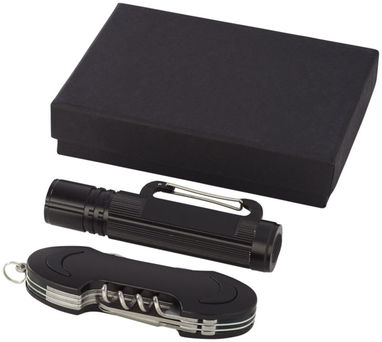 Подарунковий набір Ranger з ліхтариком і ножем, колір суцільний чорний - 10449200- Фото №4