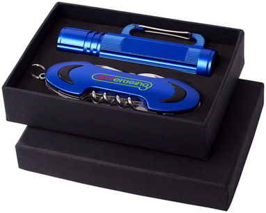 Подарочный набор Ranger с фонариком и ножом, цвет синий - 10449201- Фото №2