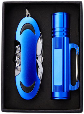 Подарочный набор Ranger с фонариком и ножом, цвет синий - 10449201- Фото №3