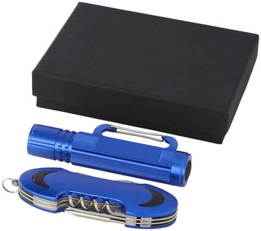 Подарочный набор Ranger с фонариком и ножом, цвет синий - 10449201- Фото №4