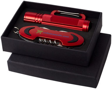 Подарунковий набір Ranger з ліхтариком і ножем, колір червоний - 10449202- Фото №2