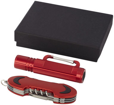 Подарочный набор Ranger с фонариком и ножом, цвет красный - 10449202- Фото №4