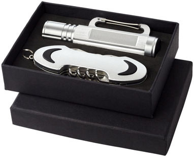 Подарочный набор Ranger с фонариком и ножом, цвет серебряный - 10449203- Фото №1