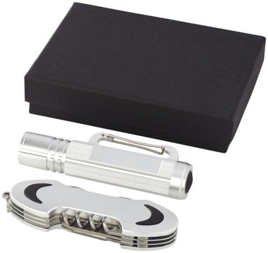 Подарунковий набір Ranger з ліхтариком і ножем, колір срібний - 10449203- Фото №4