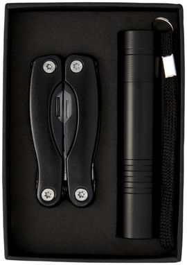 Подарочный набор Scout с многофункциональным ножом и фонариком, цвет сплошной черный - 10449400- Фото №3