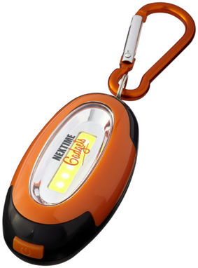Ліхтарик з карабіном Atria, колір оранжевий, суцільний чорний - 10449705- Фото №2