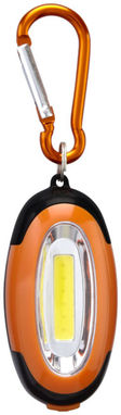 Фонарик с карабином Atria, цвет оранжевый, сплошной черный - 10449705- Фото №3
