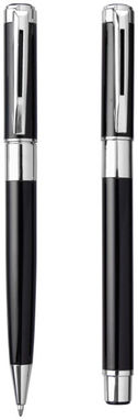 Подарунковий набір ручок Nocturne Duo, колір срібний - 10703900- Фото №3