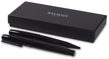 Подарунковий набір ручок Gloss Duo, колір суцільний чорний - 10704200- Фото №1