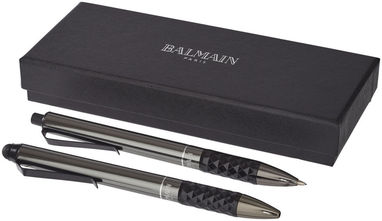 Подарочный набор ручек Tactical Grip Duo, цвет сплошной черный - 10704400- Фото №1