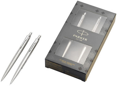 Набір ручок Jotter Duo з нержавіючої сталі, колір сталевий, хром - 10707400- Фото №2