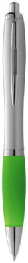 Кулькова ручка Nash, колір срібний, зелений лайм - 10707708- Фото №1