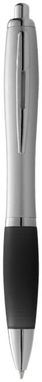 Кулькова ручка Nash, колір срібний, суцільний чорний - 10707709- Фото №1