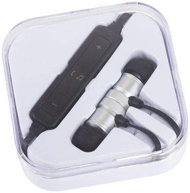 Наушники Martell магнитные с Bluetooth в чехле, цвет серебряный - 10830901- Фото №1