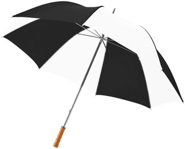 Зонт Karl  30'', цвет черный глянцевый, белый - 10901808- Фото №1