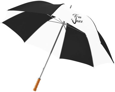 Зонт Karl  30'', цвет черный глянцевый, белый - 10901808- Фото №2