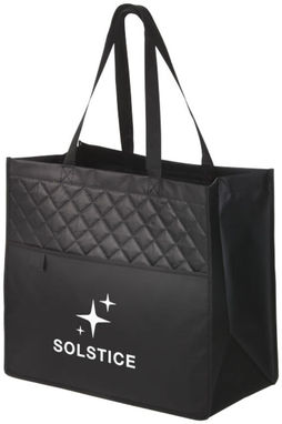 Стьобана ламінована сумка Cross, колір суцільний чорний - 12026700- Фото №3