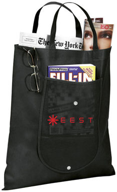 Складна сумка Maple з нетканого матеріалу, колір суцільний чорний - 12026800- Фото №3