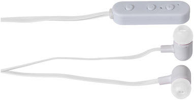 Недорогие наушники с функцией Bluetooth в чехле с карабином, цвет белый - 13423901- Фото №5