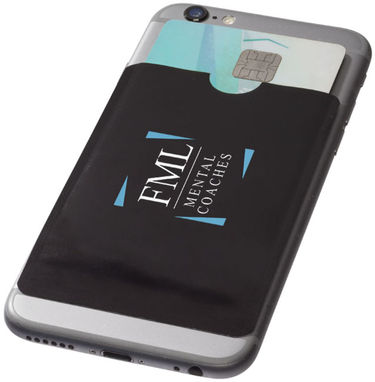 Гаманець для карт з RFID-чіпом для смартфона, колір суцільний чорний - 13424600- Фото №2