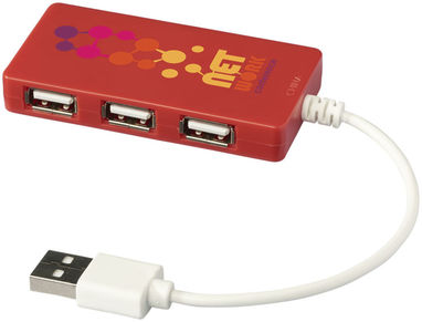 Хаб USB Brick, колір червоний - 13425003- Фото №2