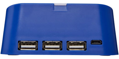  Підставка для телефону і USB хаб Hopper 3 в 1, колір яскраво-синій - 13425401- Фото №4