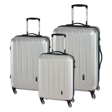 Набор чемоданов CORK, цвет серебристый - 56-2210416- Фото №1