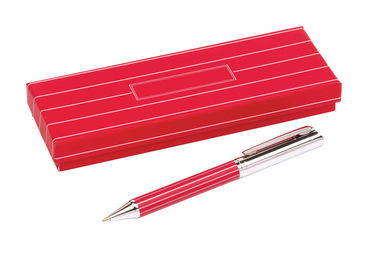 Ручка кулькова ADORNO, колір червоний, сріблястий - 58-1100621- Фото №3