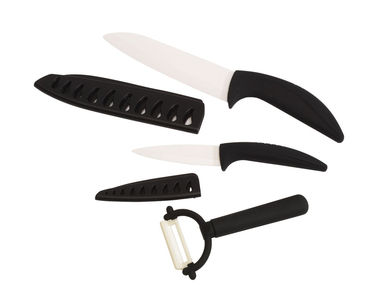 Набір керамічних ножів CERA-TRIO, колір чорний, білий - 58-8031000- Фото №1