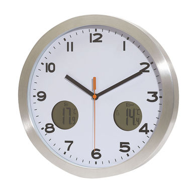 Часы настенные COOL TIME, цвет серебристый, белый - 58-8045000- Фото №1