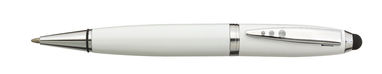 Ручка з нержавіючої сталі TOUCH DOWN, колір білий, сріблястий - 58-8113001- Фото №1