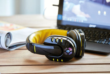 Навушники Bluetooth RACER, колір чорний, жовтий - 58-8106015- Фото №3