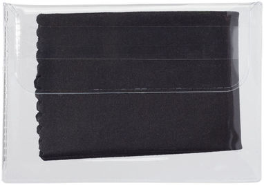 Тканина з мікроволокна для чищення поверхонь з чохлом, колір суцільний чорний - 13424300- Фото №3