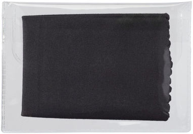 Тканина з мікроволокна для чищення поверхонь з чохлом, колір суцільний чорний - 13424300- Фото №4