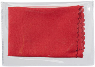 Ткань из микроволокна для чистки поверхностей с чехлом, цвет красный - 13424302- Фото №4
